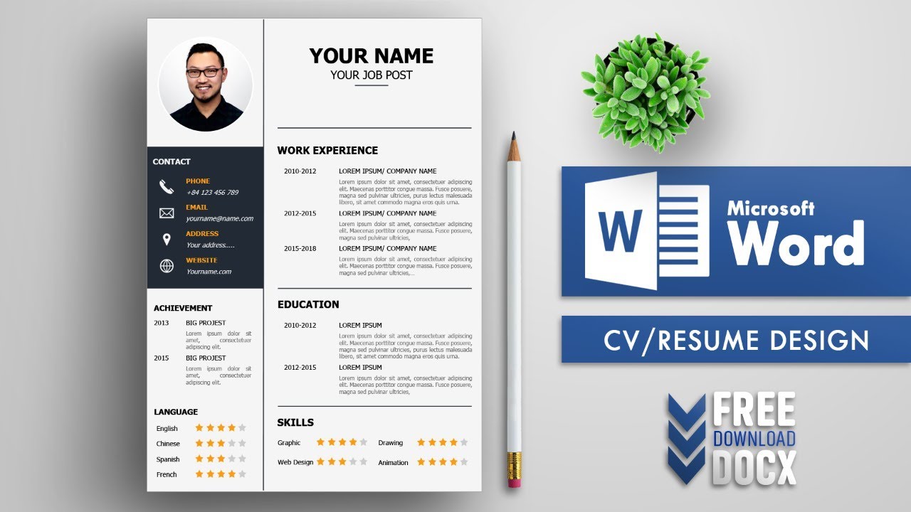 Download Free Editable Resume Templates – Word / Docx – 2023